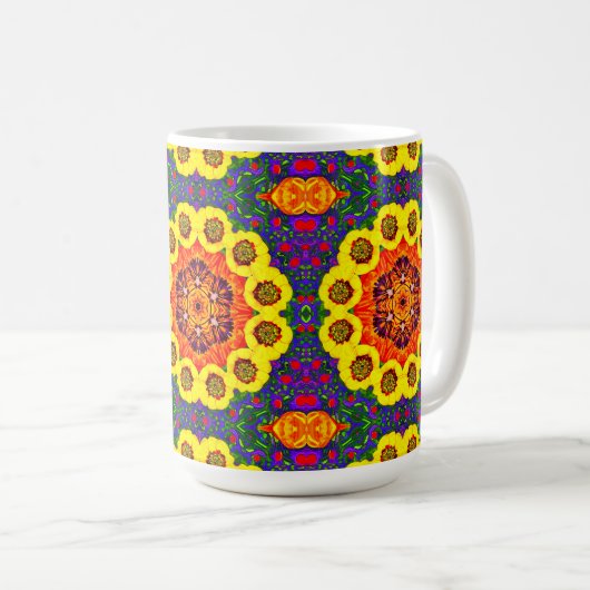 Goldblütenkaleidoskop Kaffeetasse (VorderseiteRechts)