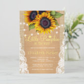 Goldblütenrinne und Babydusche Einladung (Stehend Vorderseite)