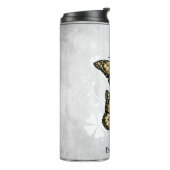 Goldblutflora-Personalisierter Tumbler Thermosbecher (Nach links gedreht)