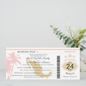 GoldBoarding-Durchlauf-Hochzeit Mexikos rosa Einladung (Stehend Vorderseite)