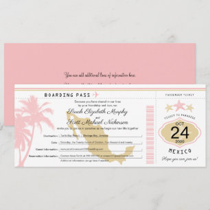 GoldBoarding-Durchlauf-Hochzeit Mexikos rosa Einladung