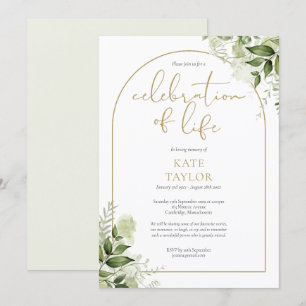 Goldbogen-Grünfeier-Feier des Lebens Bestattung Einladung