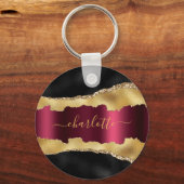 Goldbordeauxpas-Marmorschild Schlüsselanhänger (Vorderseite)