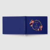 Goldbordeauxrot Hochzeitsnavy Gästebuch (Voll)