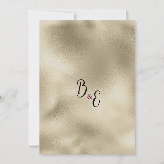 Goldbordeauxrot-orchid-Blumenzehen Einladung (Rückseite)