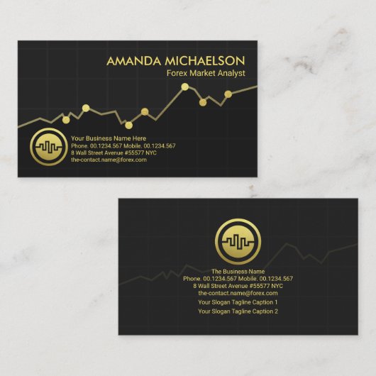 Goldbörse Devisenhändler Visitenkarte (Vorne/Hinten)