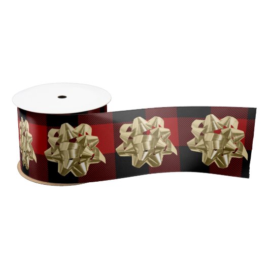 Goldbow auf Buffalo Kariert Satin Ribbon Satinband (Spule)