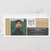 Goldboxen und Foto-weite Abschluss-Einladung (Vorderseite)