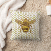 Goldbrasse Gold Hexagon Beehive Kissen (Decke)