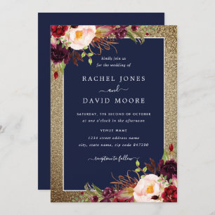 Goldbrasse-Hochzeit der Flora-Fauna Einladung