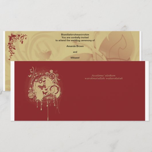 Goldbraun Einladung (Vorne/Hinten)