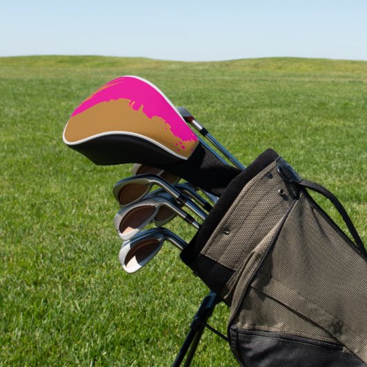 Goldbraun Rosa Spritzer Golf Headcover (In SItu)