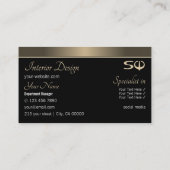 Goldbraun und schwarz mit Beruflichen Initialen Visitenkarte (Rückseite)