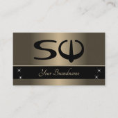 Goldbraun und schwarz mit Beruflichen Initialen Visitenkarte (Vorderseite)
