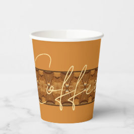 Goldbraune Creme und Weiß Pappbecher