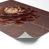 Goldbraune Dahlie Botanische Blume Poster (Ecke)