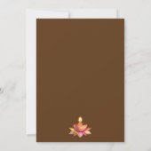 Goldbraune Diwali Lampen-Lichtbildskript Einladung (Rückseite)