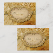 Goldbraune Hochzeit Platzkarte (Vorne/Hinten)