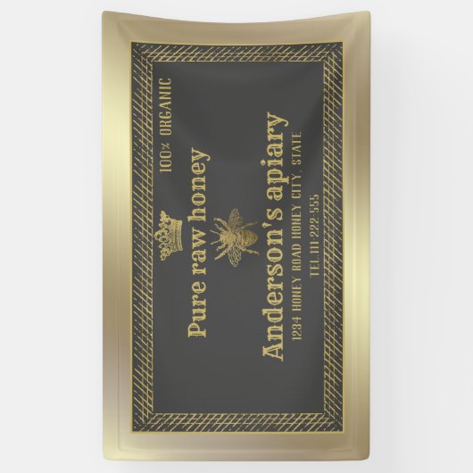 Goldbraune Honigbiene Banner (Vertikal)