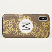 goldbraune Muster Case-Mate iPhone Hülle (Rückseite (Horizontal))