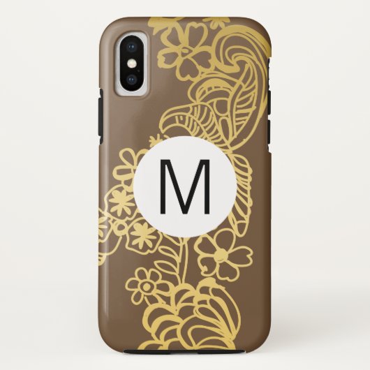 goldbraune Muster Case-Mate iPhone Hülle (Rückseite)