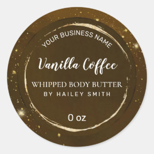 Goldbrauner Kaffee-Whipped Body Butter Runder Aufkleber