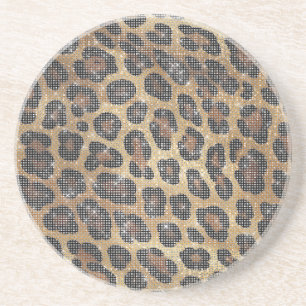 Goldbrauner Leopard Getränkeuntersetzer