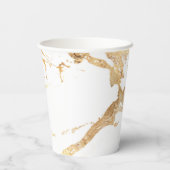 Goldbrauner Marmor weiß Pappbecher (Rückseite)