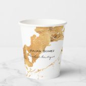 Goldbrauner Marmor weiß Pappbecher (Vorderseite)