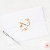 Goldbrauner Marmor weiß Quadratischer Aufkleber (Umschlag)