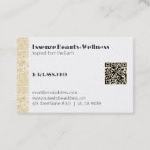 Goldbrauner Paisley-Streifen auf weißem Hintergrun Visitenkarte (Rückseite)