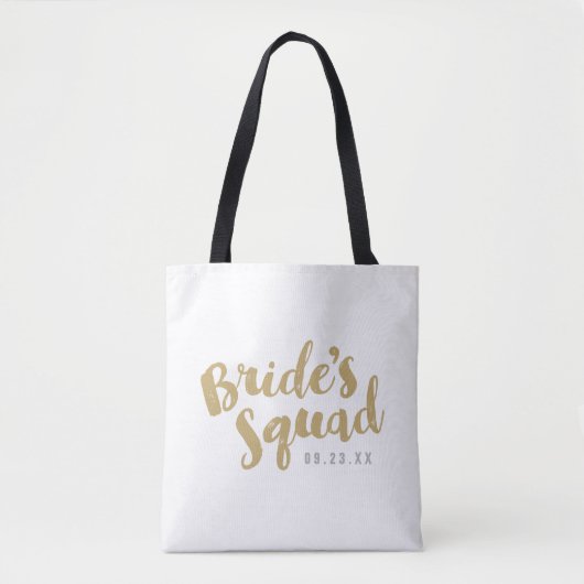 Goldbride Squad Personalisierte Brautparty-Tasche Tasche (Vorderseite)