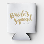 Goldbrides Squad Personalisierte Bridesmaid-Gesche Dosenkühler (Vorderseite)
