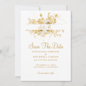 Goldbridgräbername Hochzeit Save The Date (Vorderseite)