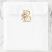Goldbrief B mit Blume Quadratischer Aufkleber (Tasche)