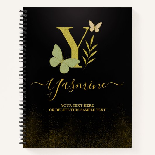 Goldbrief Y Butterfly Notebook-Abdeckung Notizblock (Vorderseite)