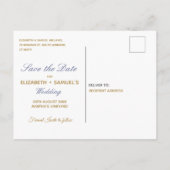 Goldbriefe Blue Watercolor-Blume Ankündigungspostkarte (Rückseite)