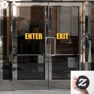 Goldbriefe Einfahrt in den Exit Shop Tor Fensteraufkleber