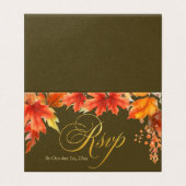 Goldbriefe fallen Ahorn-Blätter mit RSVP-Karte (Außenseite Aufgefaltet)