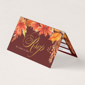 Goldbriefe fallen Ahorn-Blätter mit RSVP-Karte (Vorderseite)