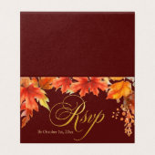Goldbriefe fallen Ahorn-Blätter mit RSVP-Karte (Außenseite Aufgefaltet)