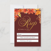 Goldbriefe fallen Blumenaple-Blätter Hochzeitsraba (Vorderseite)