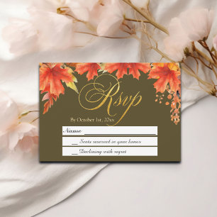 Goldbriefe fallen Blumenaple-Blätter Hochzeitsraba RSVP Karte