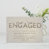 Goldbriefe Glitzer Verlobung Einladung (Stehend Vorderseite)