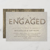 Goldbriefe Glitzer Verlobung Einladung (Vorne/Hinten)