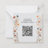 Goldbriefe Wildblumen QR-Code HochzeitsrSVP-Karte Mitteilungskarte (Rückseite)