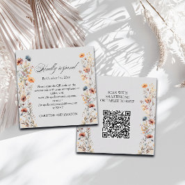 Goldbriefe Wildblumen QR-Code HochzeitsrSVP-Karte Mitteilungskarte