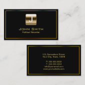 GoldBriefmarken-politischer Wissenschaftler-dunkle Visitenkarte (Vorne/Hinten)