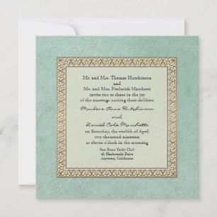 Goldbrokade Damask Florentiner Elegante Hochzeit Einladung