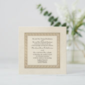 Goldbrokade Damask Florentiner Elegante Hochzeit Einladung (Stehend Vorderseite)